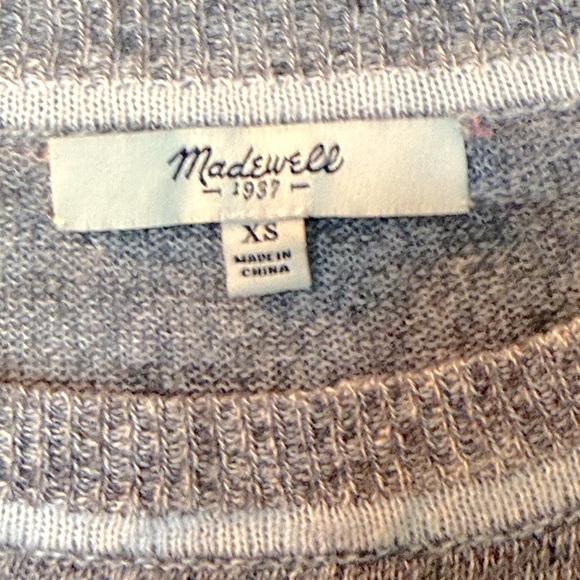 Madewell Varsity Inset Stripe Linen Lightweight Sweater Womens Sz XS - Picture 3 of 4